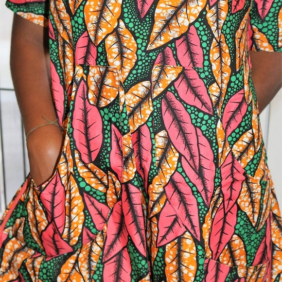 Ankara shift dress with side pictures and zippers - Picture 4 of 4